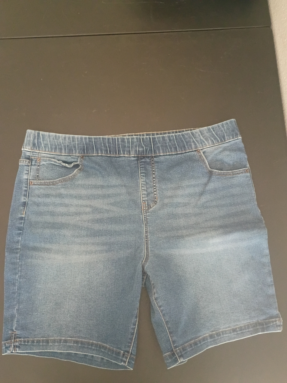 Terra & Sky Women's Pull-On Stretch Denim Bermuda Shorts - Size 2X (20W-22W)